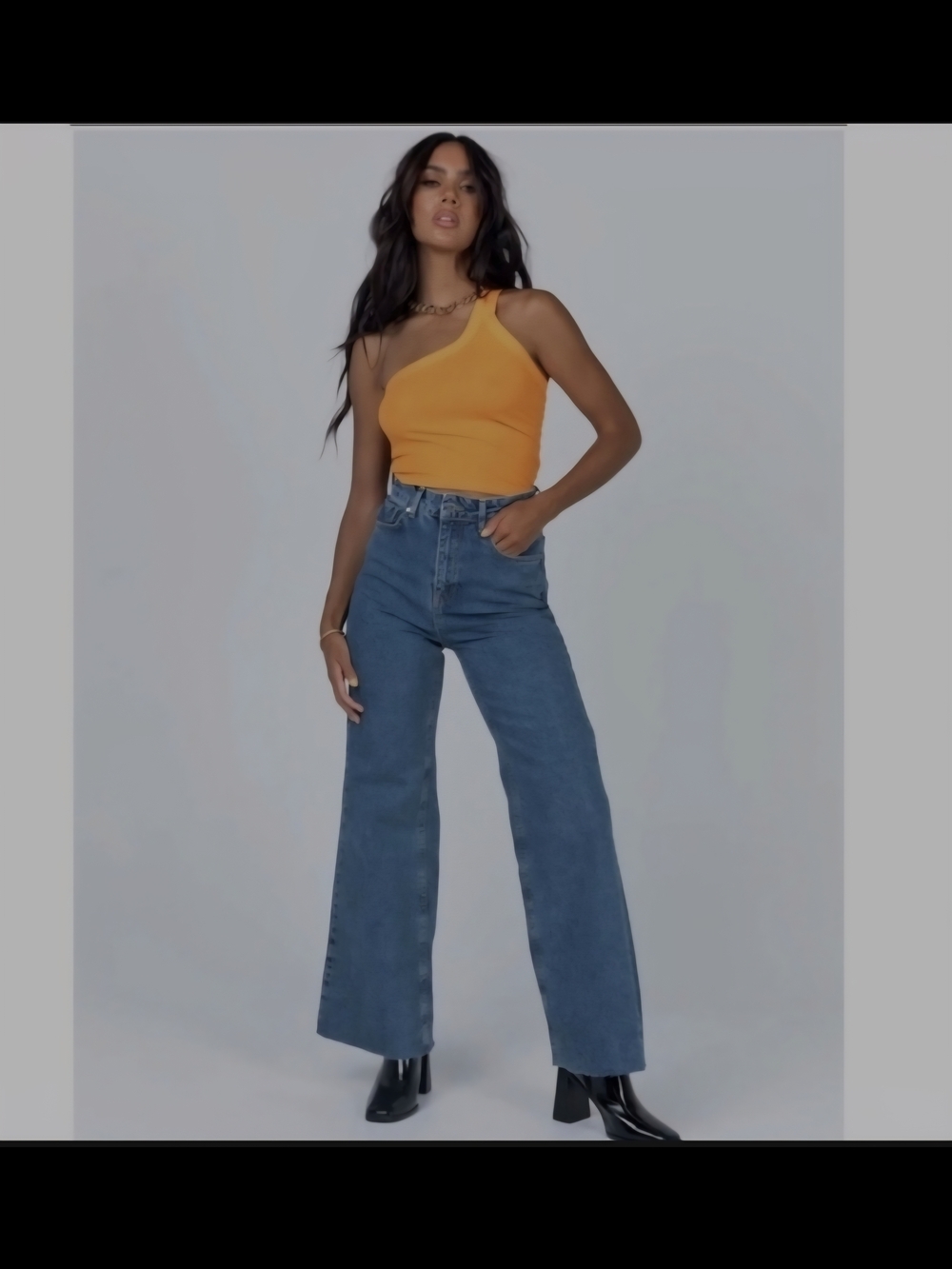 Ragged Jeans Skater High Waist Wide Leg Relaxed Medium Wash Denim Sz 30 Raw Hem